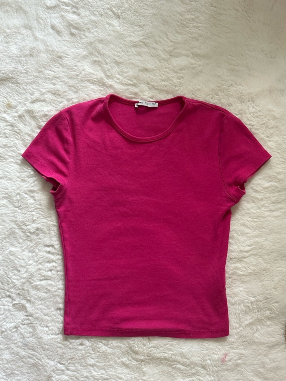 Bershka Hot Pink Crewneck Tee